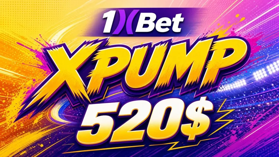 1XBET промокод XPUMP даёт повышенный бонус до 520 долларов на первый депозит